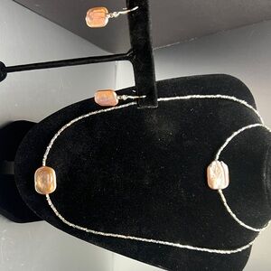 Pink and Purple Baroque Freshwater Pearl Jewelry Set-Sterling Silver